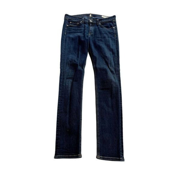 Rag & Bone Jean Mid-Rise Skinny Jeans in Woodford Blue - Picture 1 of 5